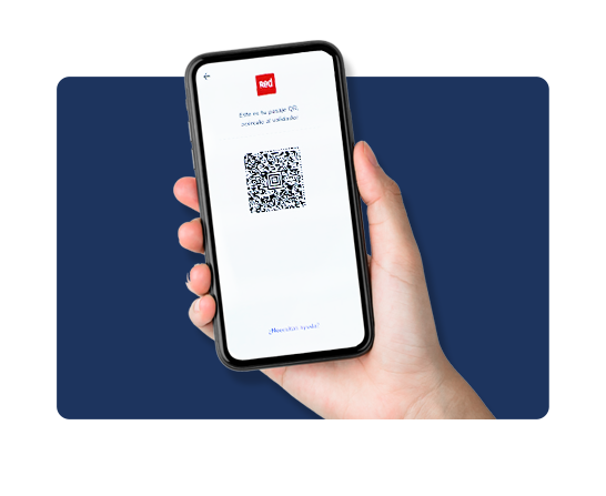 Teléfono móvil con forma de pago bip! QR