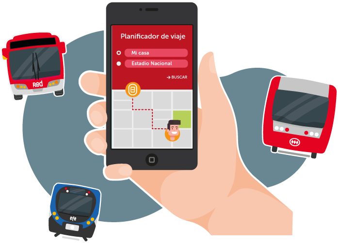 Usa los planificadores de Red Movilidad, en www.redl.cl y la App Red Movilidad