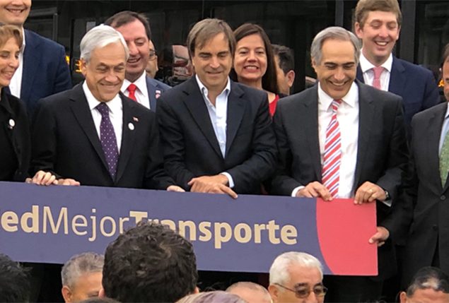 Presidente Piñera anuncia que 80% dos ônibus serão novos e padrão RED até 2022